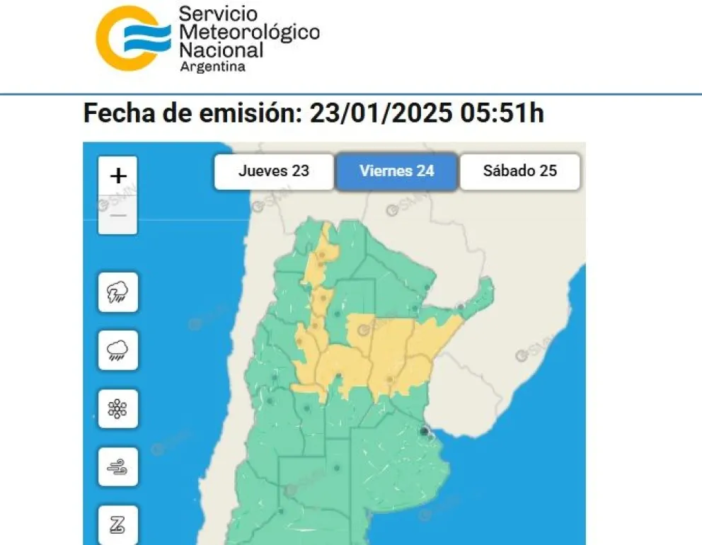 Parte de Entre Ríos, en alerta por tormentas