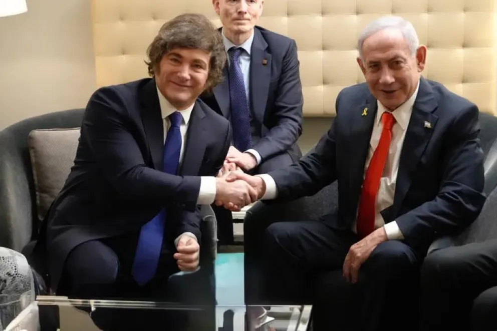 Javier Miei reunido con Benjamin Netanyahu