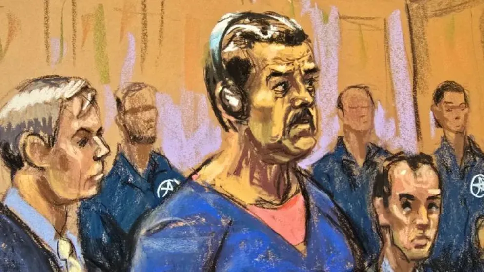 Nicolás Maduro durante el juicio en Nueva York.