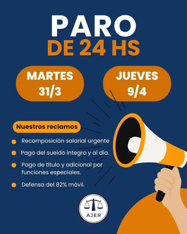 AJER resolvió dos nuevos paros de 24 horas