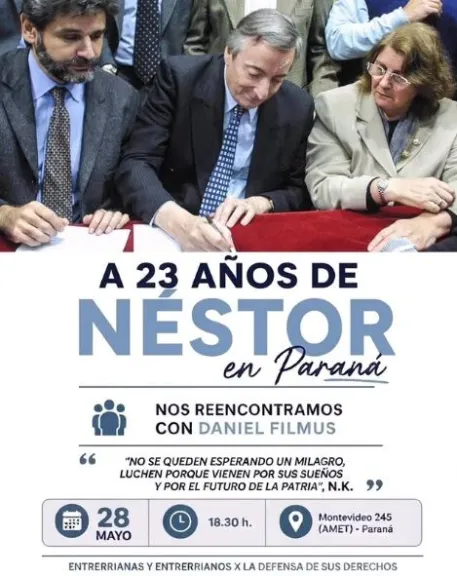 Viene Filmus a Paraná: Brindará una charla para reflexionar sobre el legado del kirchnerismo