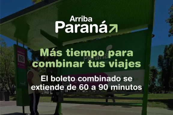 El boleto combinado amplía su plazo a 90 minutos para mejorar el sistema de colectivos de Paraná
