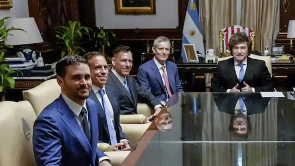 Milei recibió a Peter Thiel semanas atrás en la Casa Rosada.