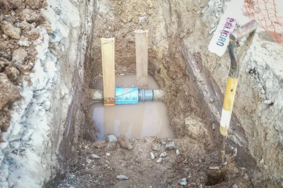 Intervención para habilitar obra de nueva red de agua potable