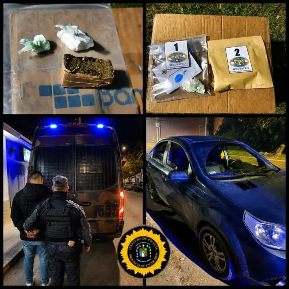 Persecución policial en Paraná terminó con un detenido y secuestro de cocaína y marihuana
