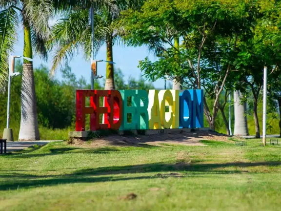 Federación instaló en el ingreso a la ciudad, sobre ruta 44, un medidor de velocidad de vehículos