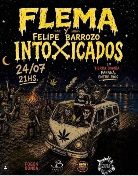Flema y Felipe Barrozo cruzan el punk y el rocanrol en una noche explosiva en Paraná