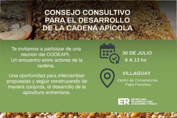 Convocan a una reunión del Consejo Consultivo para el Desarrollo de la Cadena Apícola