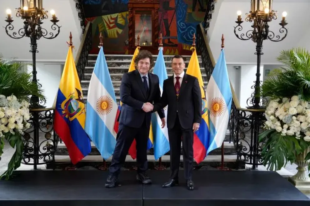 Javier Milei junto a Daniel Noboa