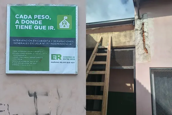 Trabajan en mejoras edilicias en la Escuela N° 71 de Concordia