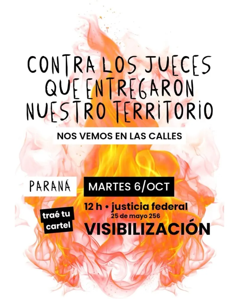 Organizaciones movilizan en Paraná contra el fallo de la Corte Suprema sobre la Ley de Tierras