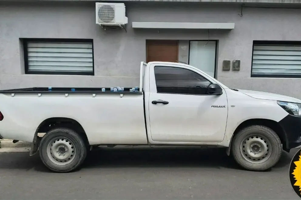 La camioneta del joven. Foto de la Policia de Entre Ríos